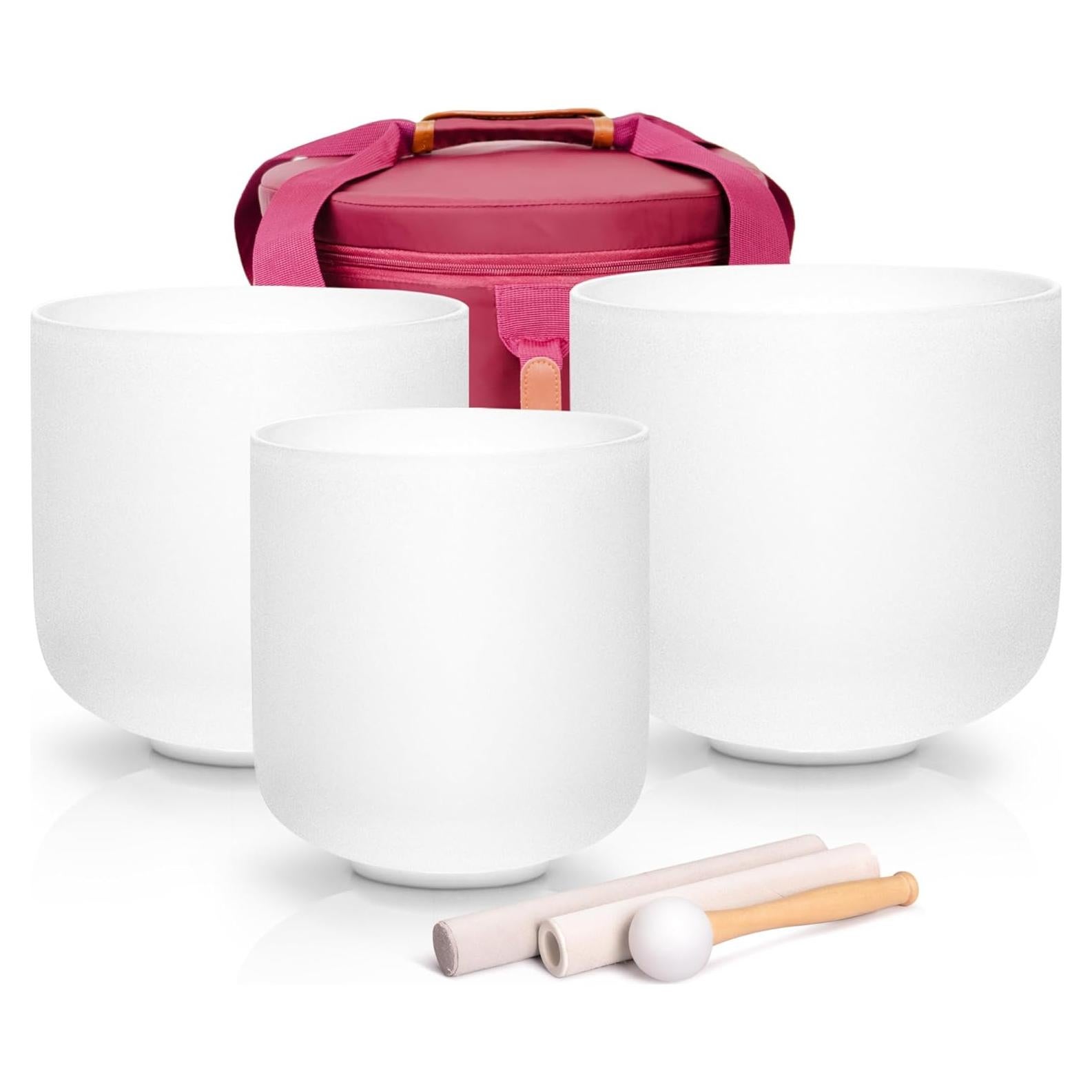 Conjunto de 3 Cuencos de Canto de Cristal ALIOTH 15-20 cm