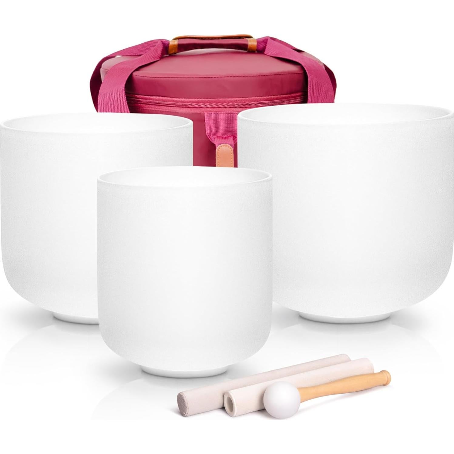 Conjunto de 3 Cuencos de Canto de Cristal ALIOTH 15-20 cm