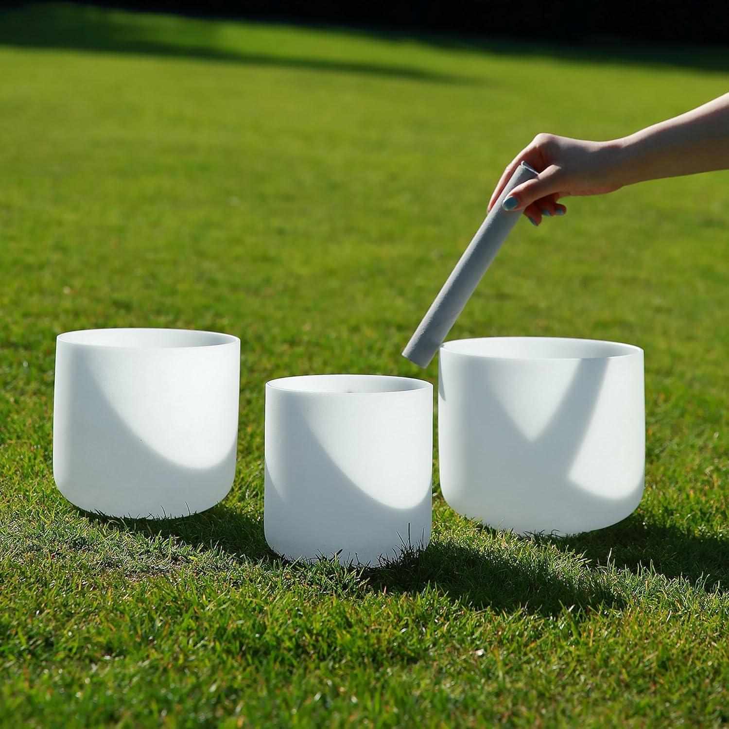 Conjunto de 3 Cuencos de Canto de Cristal ALIOTH 15-20 cm