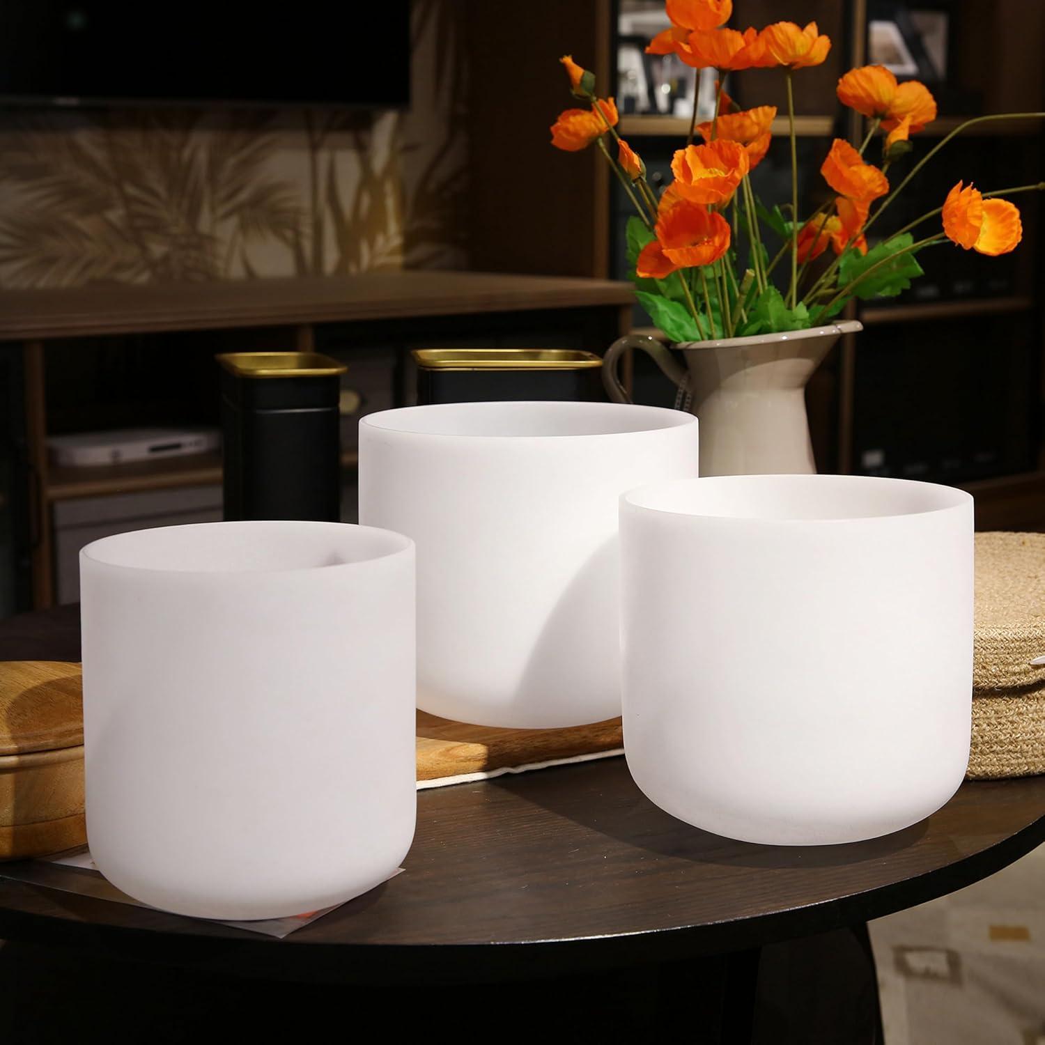 Conjunto de 3 Cuencos de Canto de Cristal ALIOTH 15-20 cm