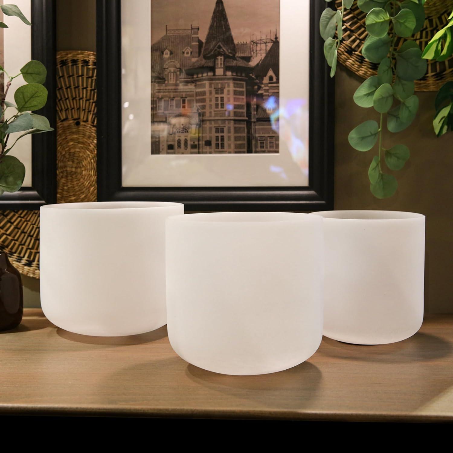 Conjunto de 3 Cuencos de Canto de Cristal ALIOTH 15-20 cm