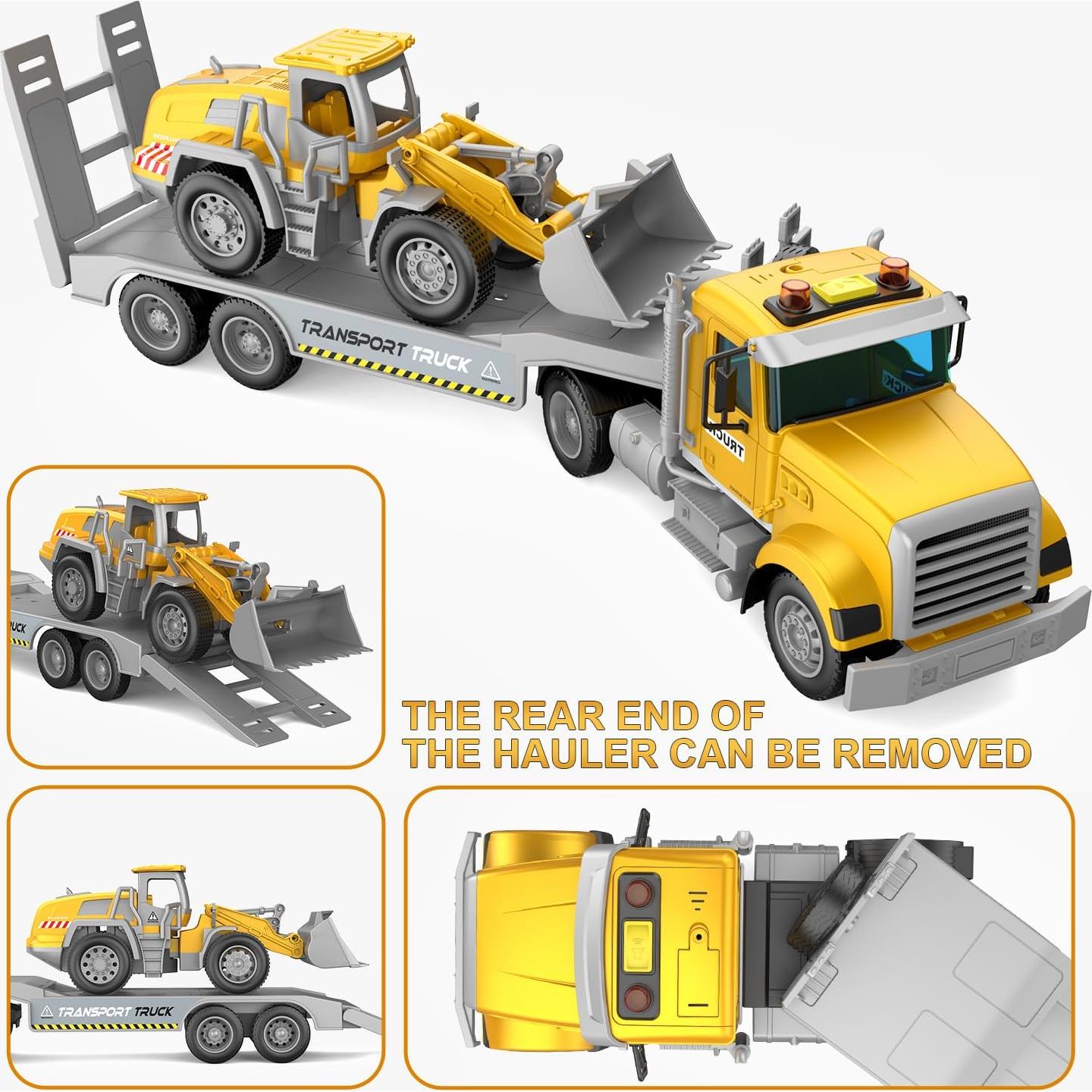 Juguete Camión Transportador Dowellin con Bulldozer 45.72 cm