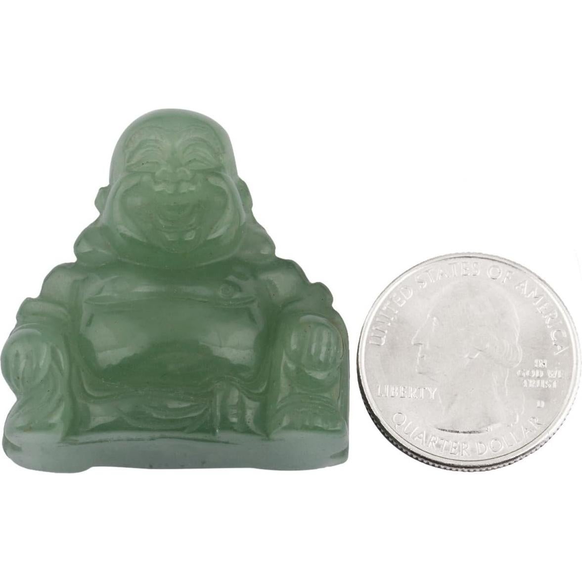 Estatua de Buda Feliz Mookaitedecor Verde 36mm Cristal Decoración