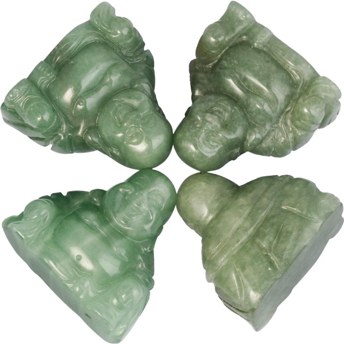 Estatua de Buda Feliz Mookaitedecor Verde 36mm Cristal Decoración