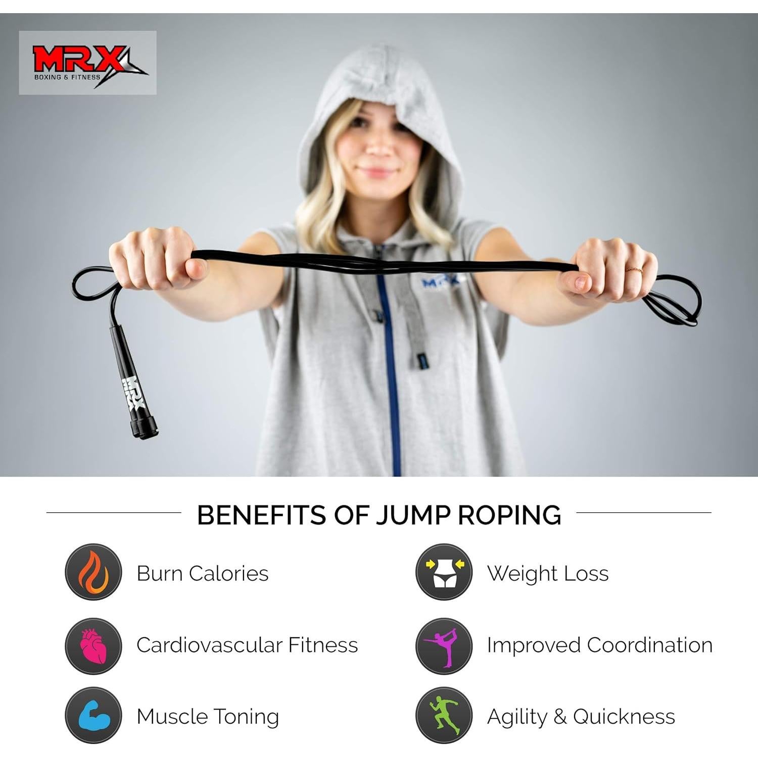 Cuerda de Salto MRX 274 cm PVC para Fitness y Ejercicio