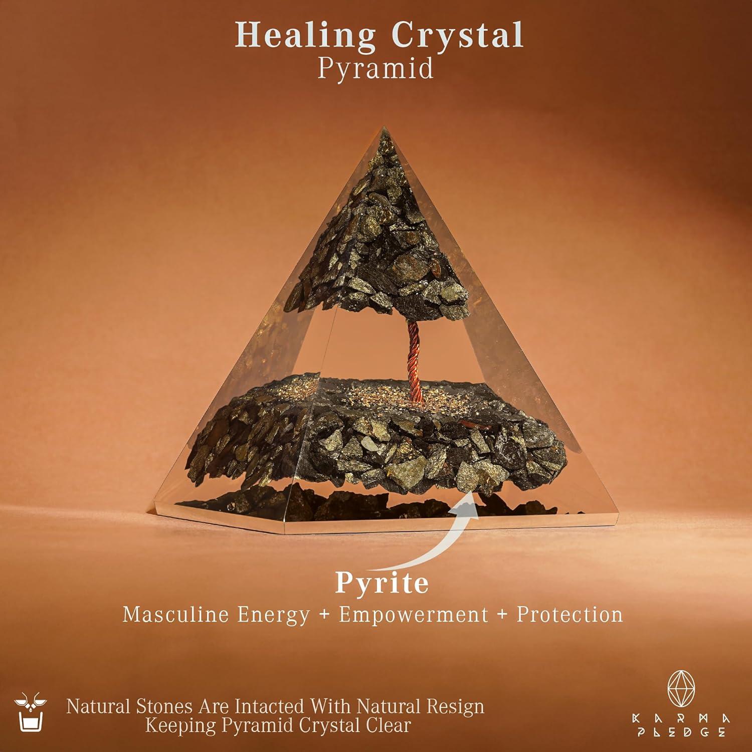 Pirámide de Cristal de Sanación Chakra Karmapledge 8.5cm