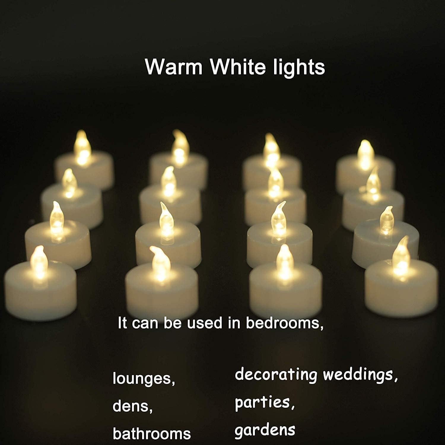 LED Tea Lights Candles- 12PACK Flameless Candles Realistic and Bright Flickering Long Lasting 200Hours for Holiday Celebration,Home Decoration Warm White