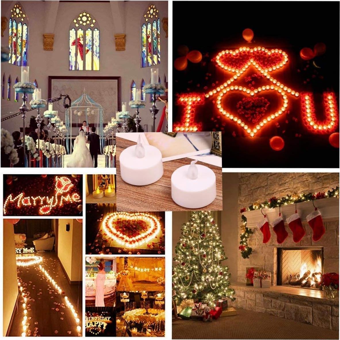 LED Tea Lights Candles- 12PACK Flameless Candles Realistic and Bright Flickering Long Lasting 200Hours for Holiday Celebration,Home Decoration Warm White