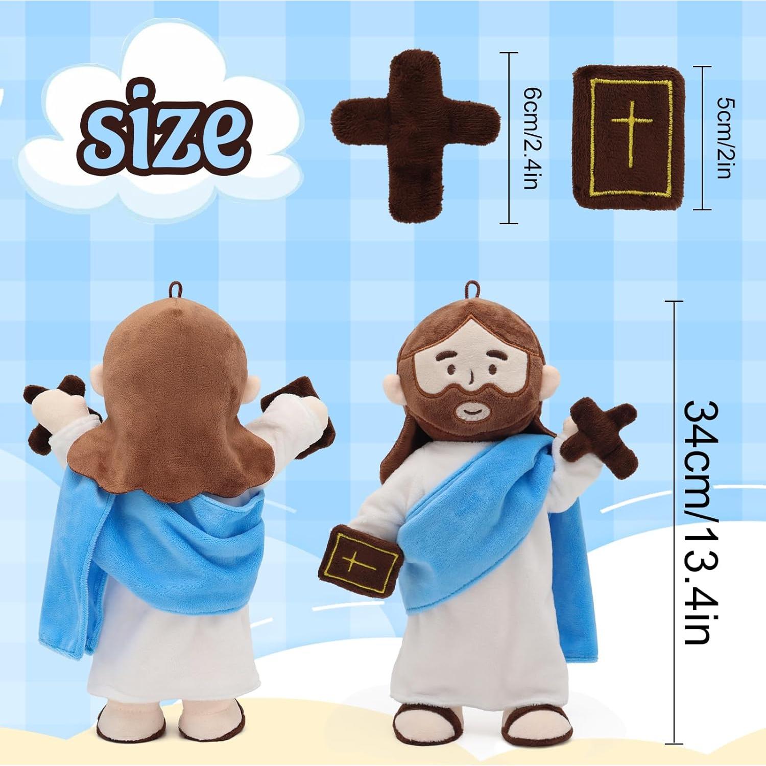 Muñeco de Jesús de Peluche Articulado 34 cm Yelakey Azul