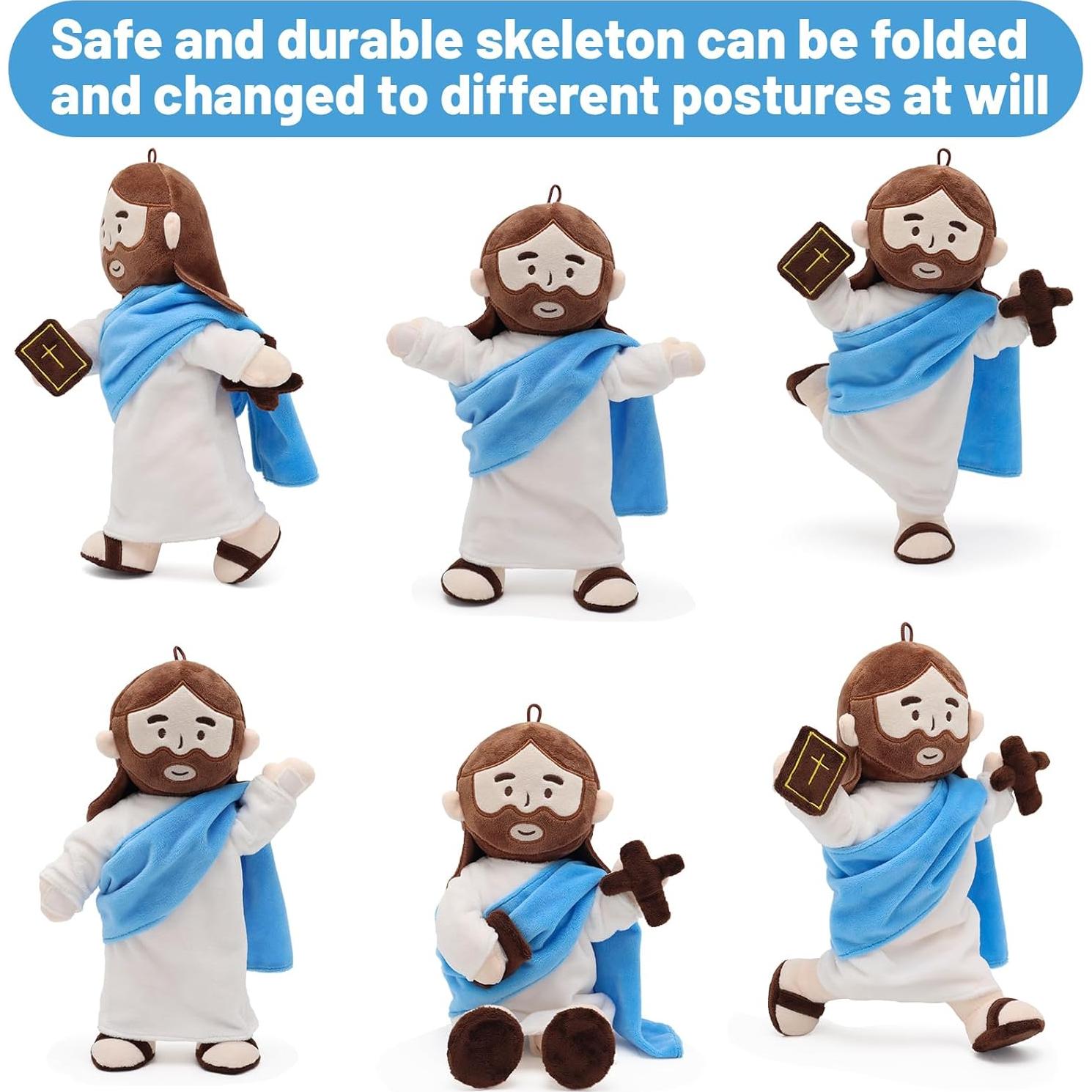 Muñeco de Jesús de Peluche Articulado 34 cm Yelakey Azul