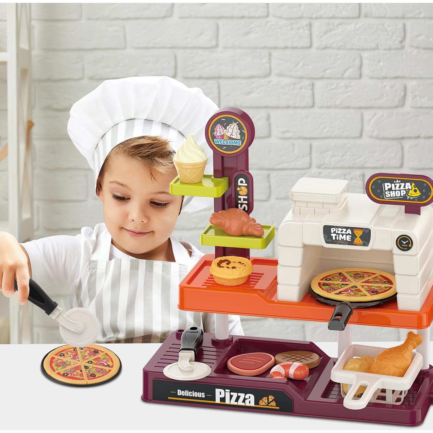 Juego de Cocina de Pizza de Juguete deAO - Naranja