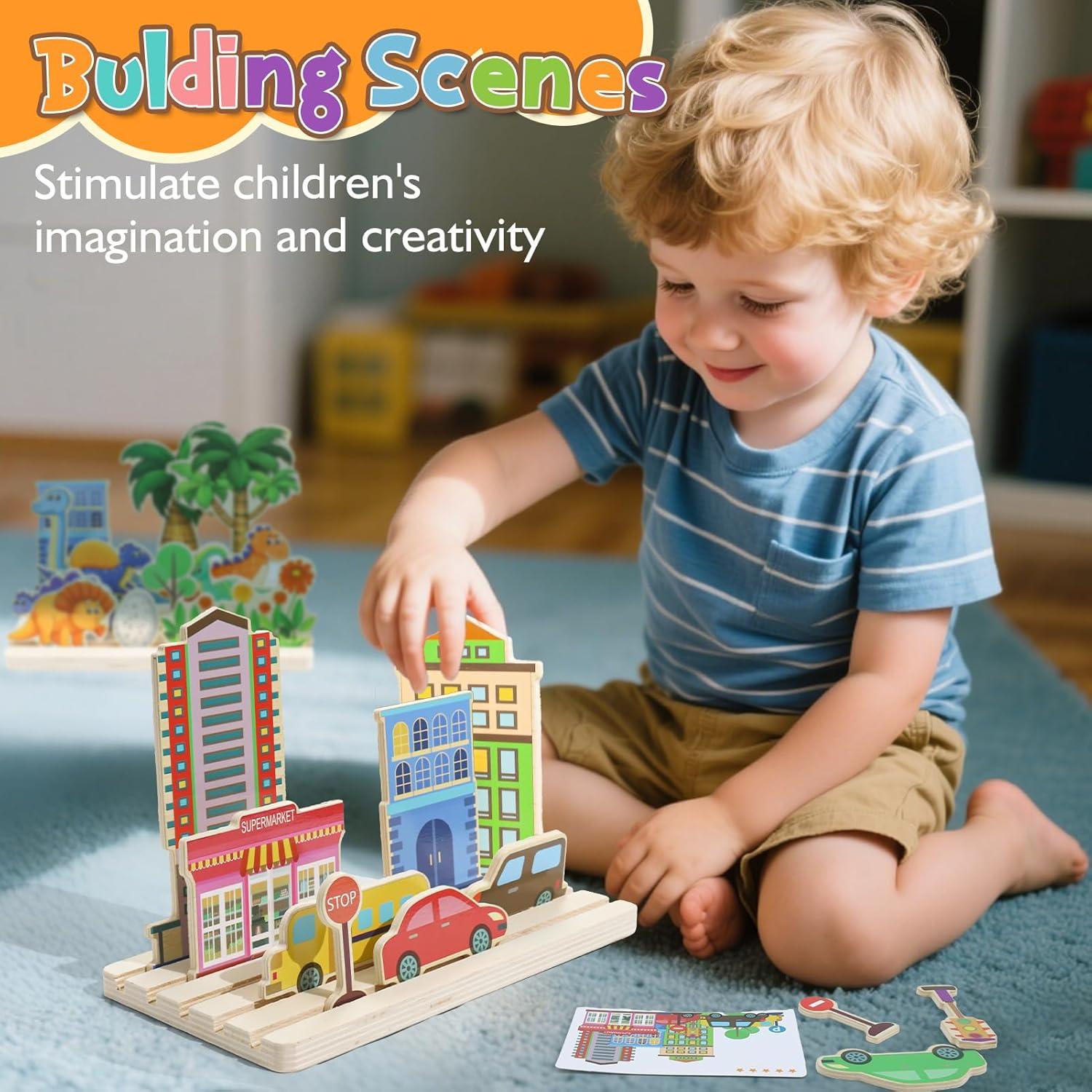 Rompecabezas de Madera Montessori XPIY 3D para Niños 1-3 Años