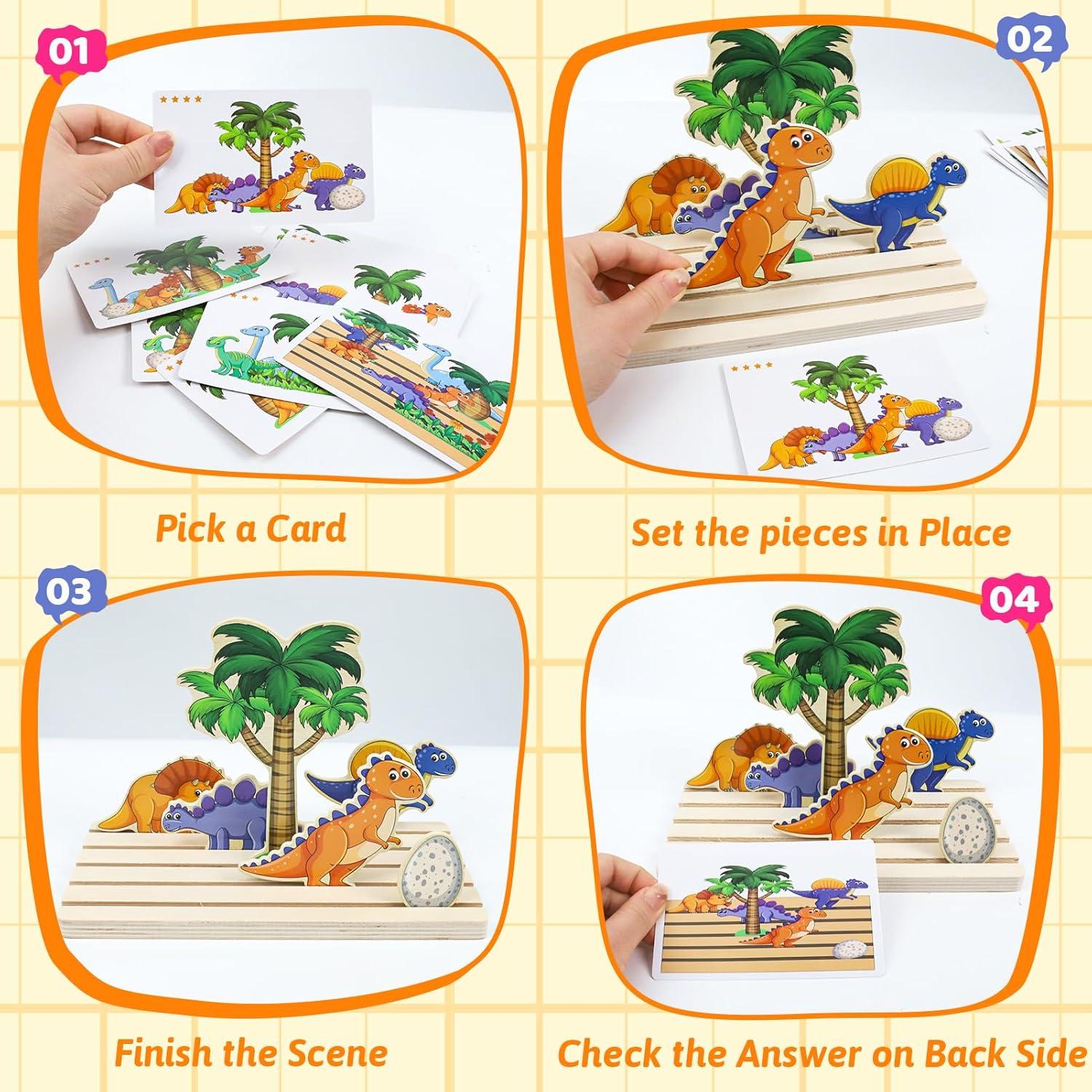 Rompecabezas de Madera Montessori XPIY 3D para Niños 1-3 Años