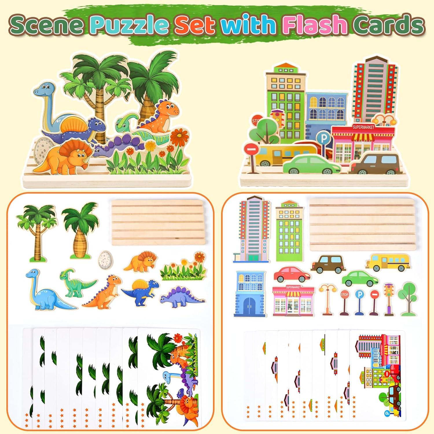 Rompecabezas de Madera Montessori XPIY 3D para Niños 1-3 Años