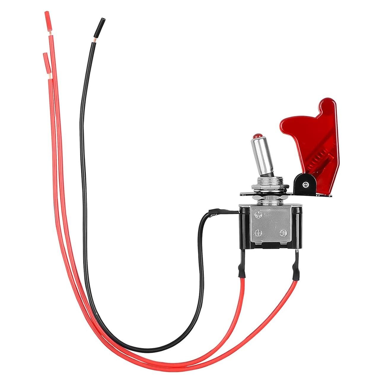 Interruptor de Palanca DC 20A 12V Minyu con LED Rojo y Tapa Impermeable