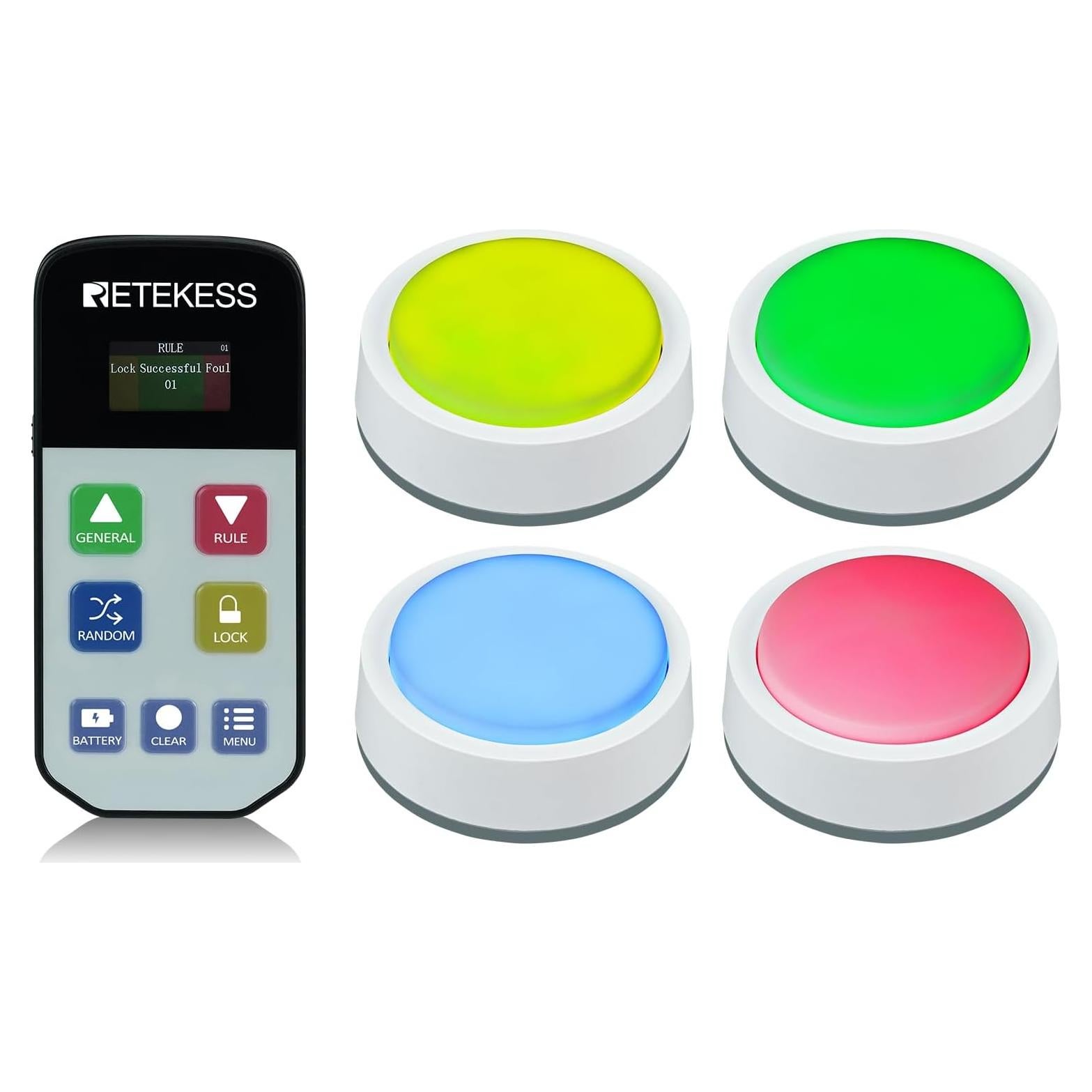 Zumbadores de Trivia Retekess TM102 para 4 Jugadores, 50m-80m