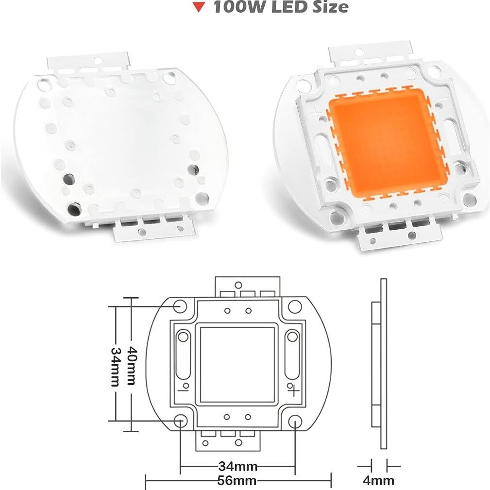 Chip LED de Alta Potencia 100W Chanzon Espectro Completo