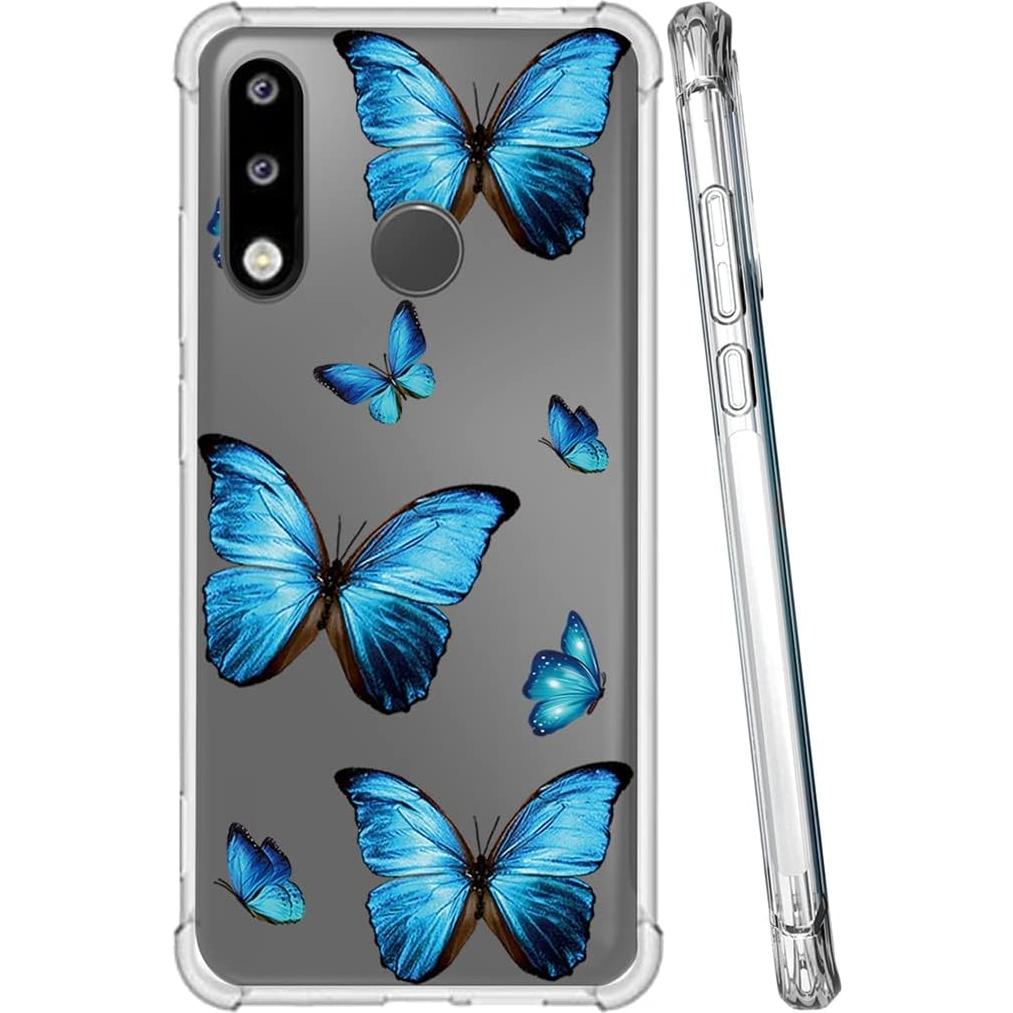 Funda Bumper Flexible TPU Huawei P30 Lite Nova 4E Mariposa Azul