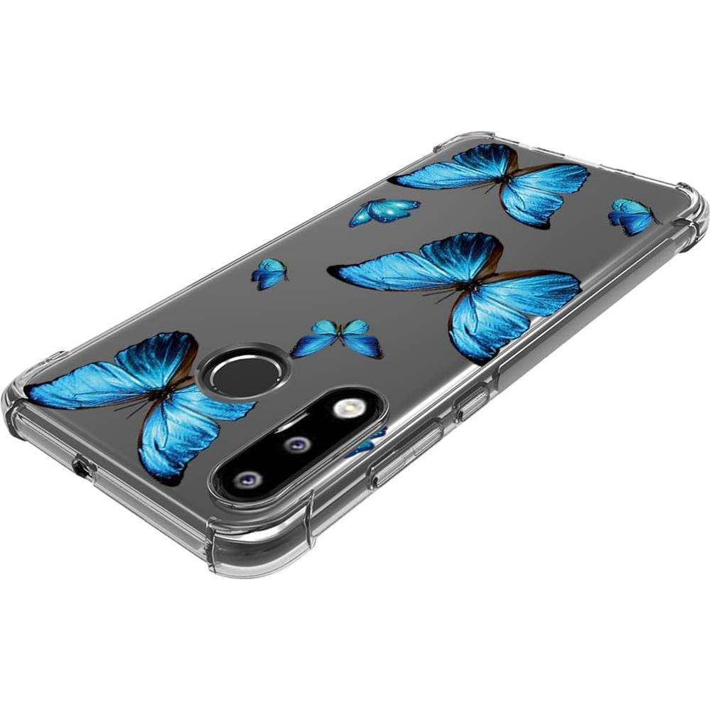 Funda Bumper Flexible TPU Huawei P30 Lite Nova 4E Mariposa Azul