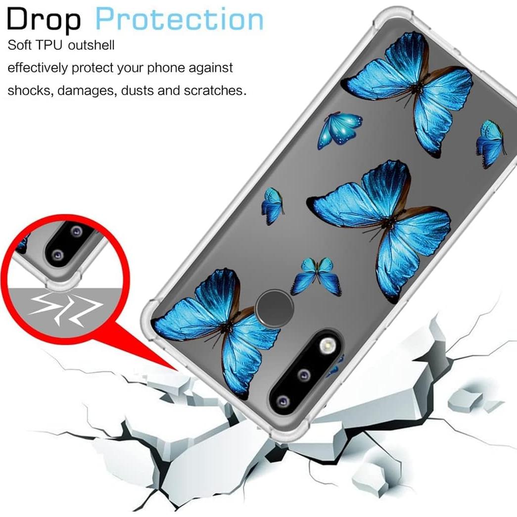 Funda Bumper Flexible TPU Huawei P30 Lite Nova 4E Mariposa Azul