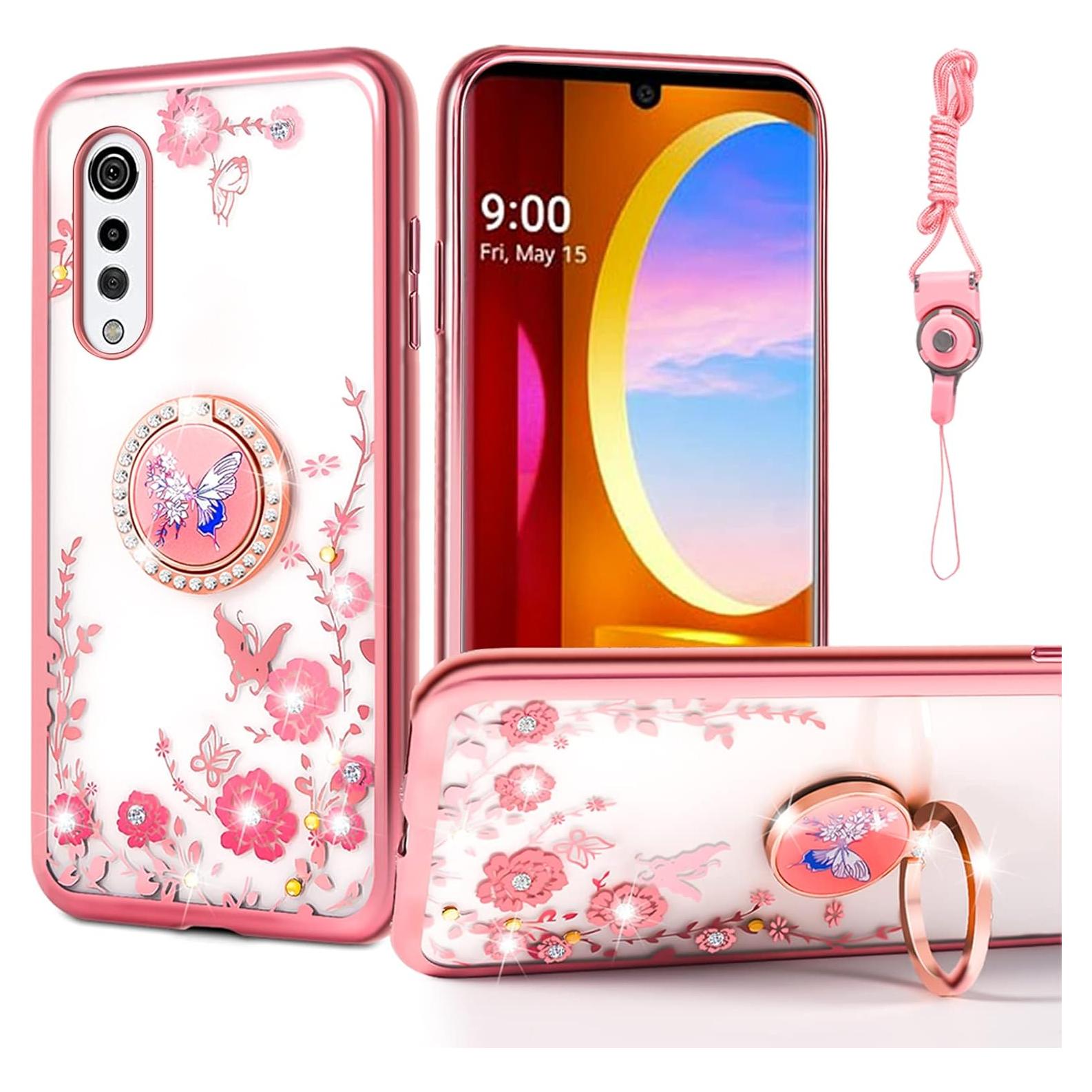 Funda Silicona Suave Nancheng Rosa para LG Velvet 5G con Soporte