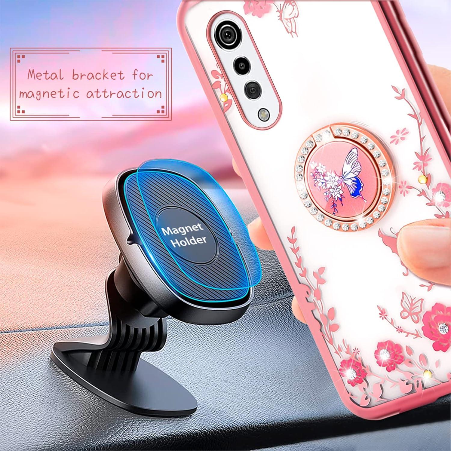 Funda Silicona Suave Nancheng Rosa para LG Velvet 5G con Soporte