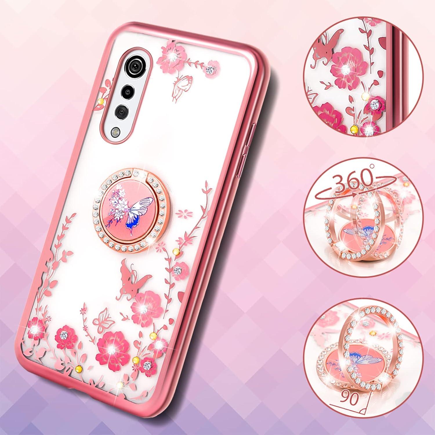 Funda Silicona Suave Nancheng Rosa para LG Velvet 5G con Soporte