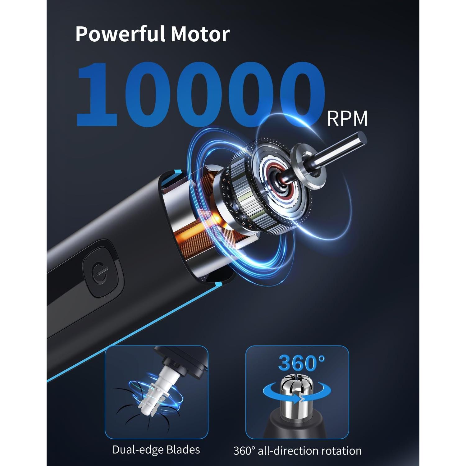 Recortador de Vello Nasal Seesoon IPX7 Recargable USB Azul