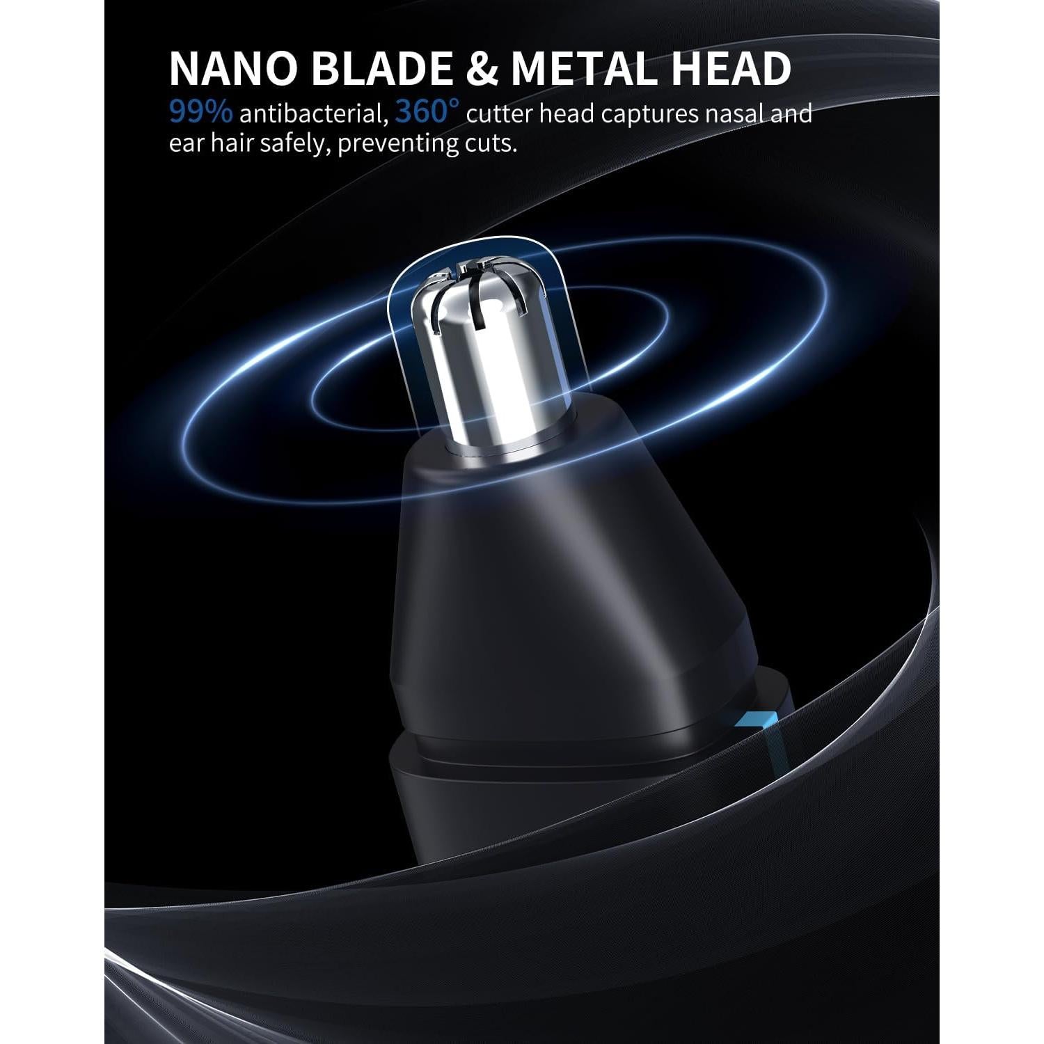 Recortador de Vello Nasal Seesoon IPX7 Recargable USB Azul