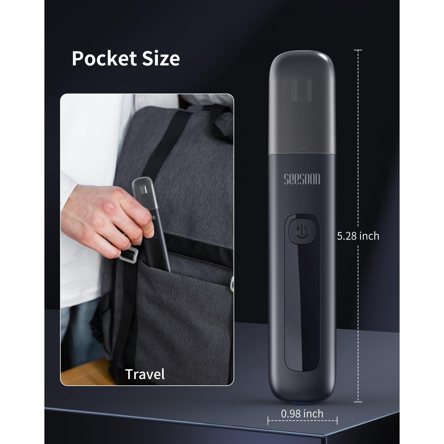 Recortador de Vello Nasal Seesoon IPX7 Recargable USB Azul