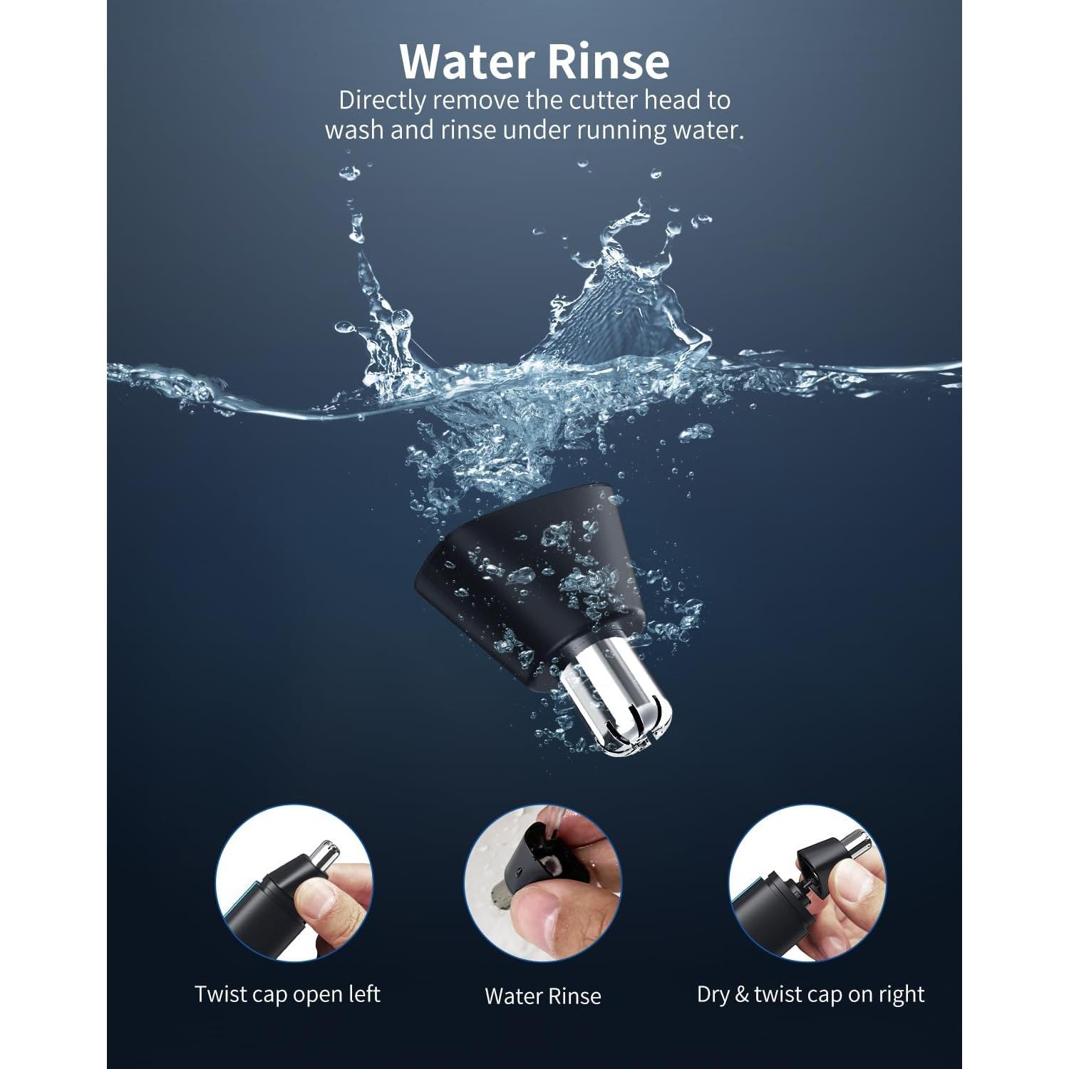 Recortador de Vello Nasal Seesoon IPX7 Recargable USB Azul