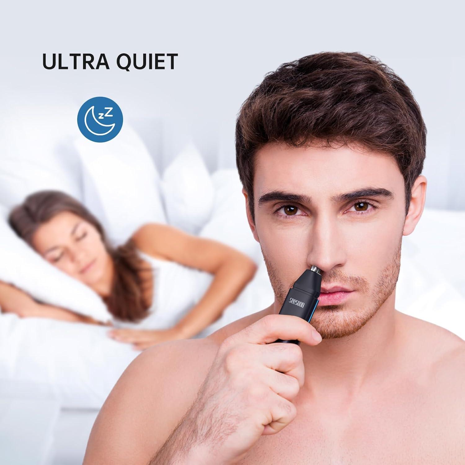 Recortador de Vello Nasal Seesoon IPX7 Recargable USB Azul