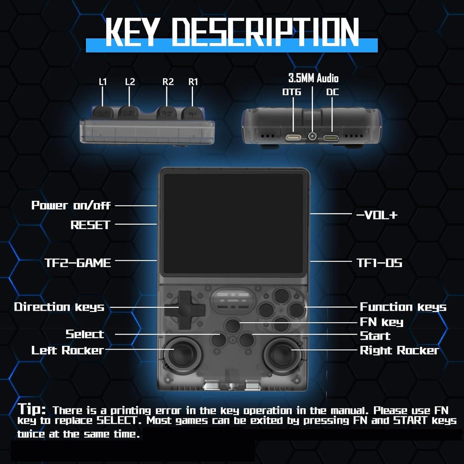 Consola de Juego Portátil FVBADE R40S PRO 3.5" IPS 256GB