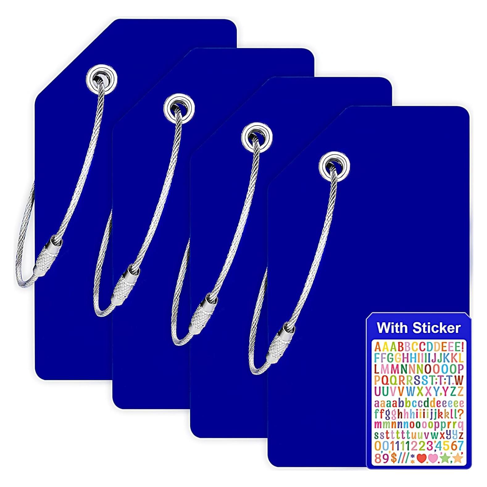 Etiquetas de Equipaje Vavious 4 Pack Silicona Azul Personalizables