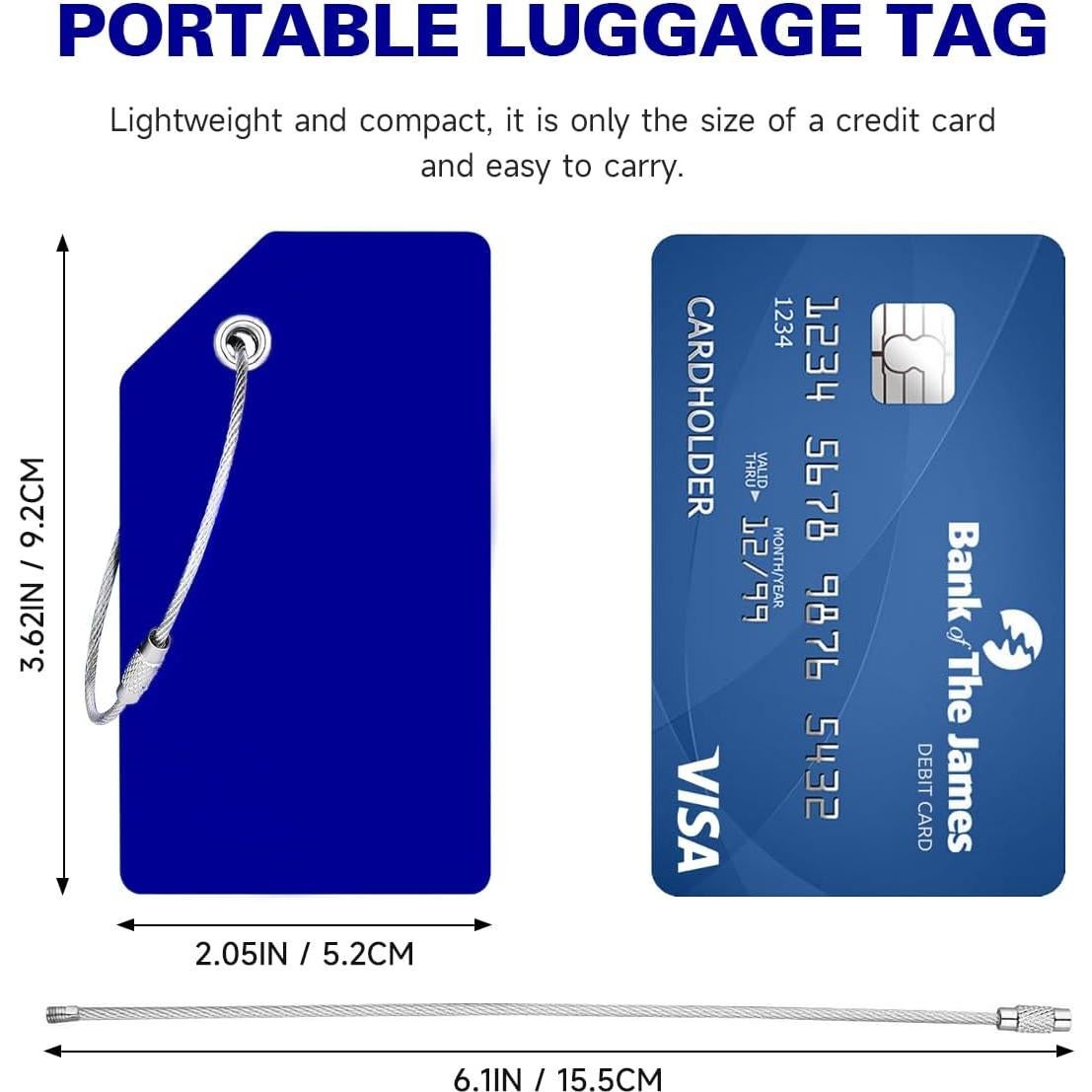 Etiquetas de Equipaje Vavious 4 Pack Silicona Azul Personalizables