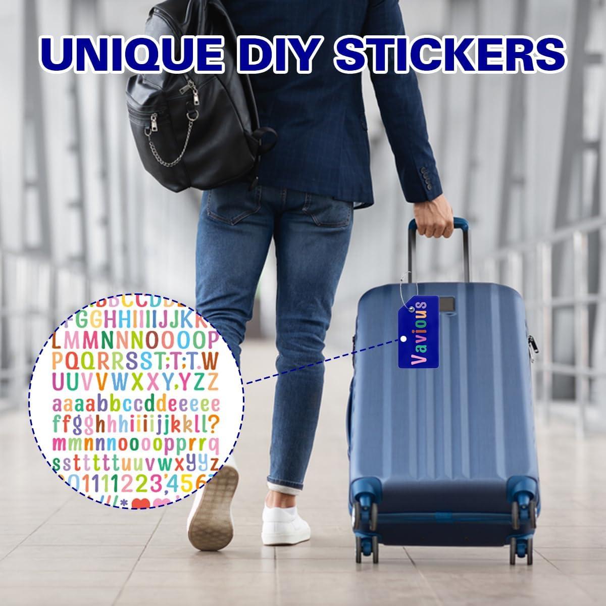 Etiquetas de Equipaje Vavious 4 Pack Silicona Azul Personalizables