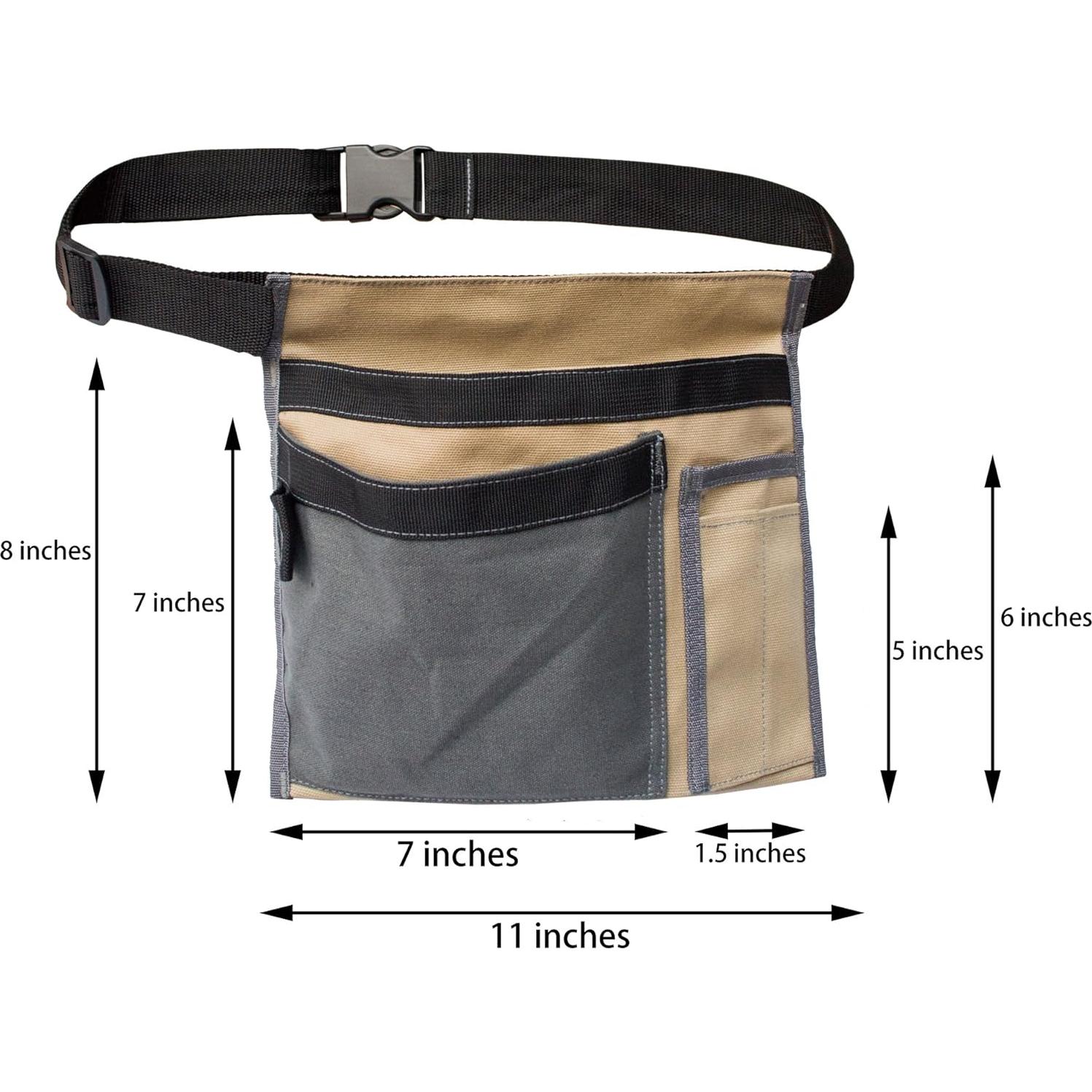 Bolsa de herramientas MDSTOP caqui con 5 bolsillos y lazo