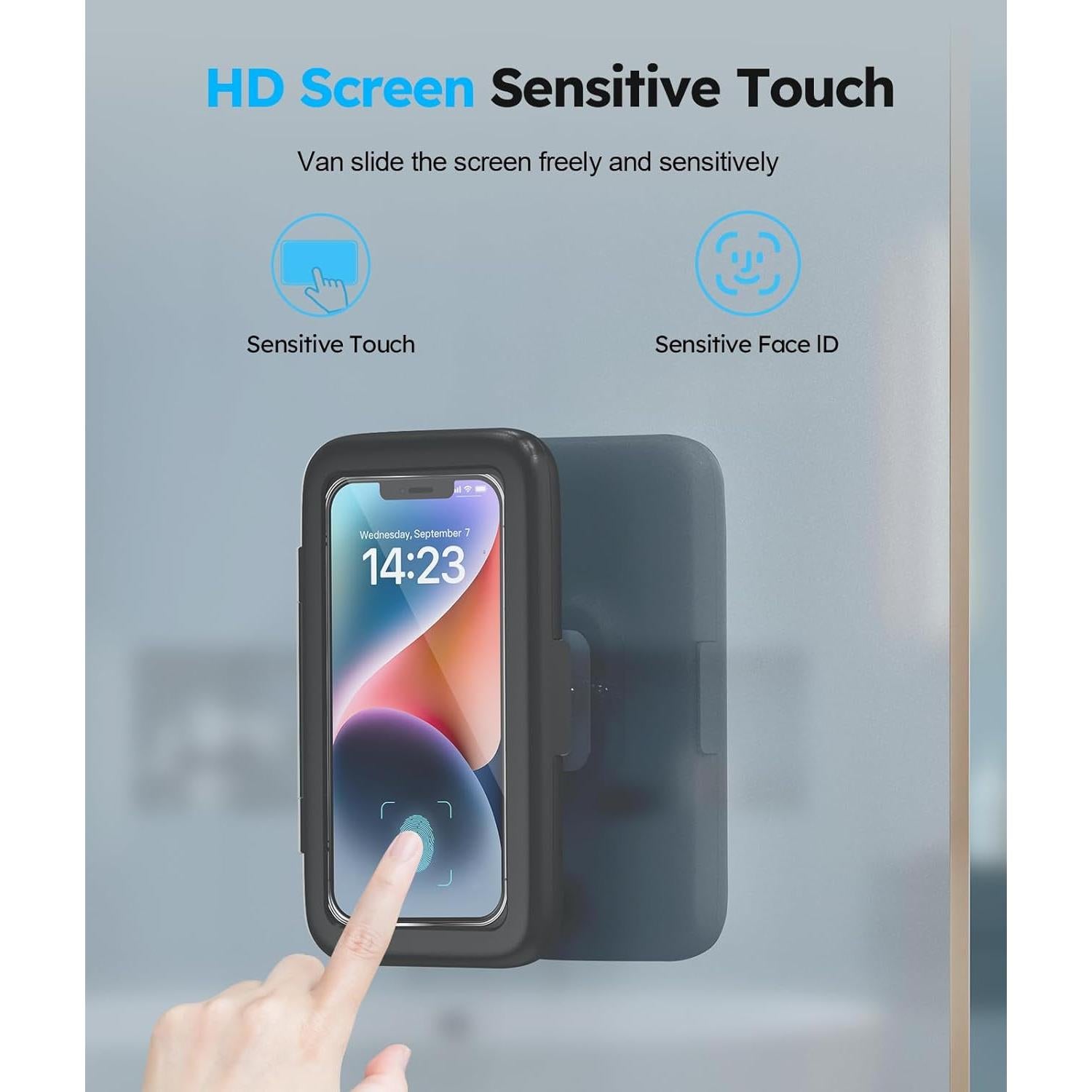 Soporte Impermeable para Teléfono en Ducha SOPORTE - Negro