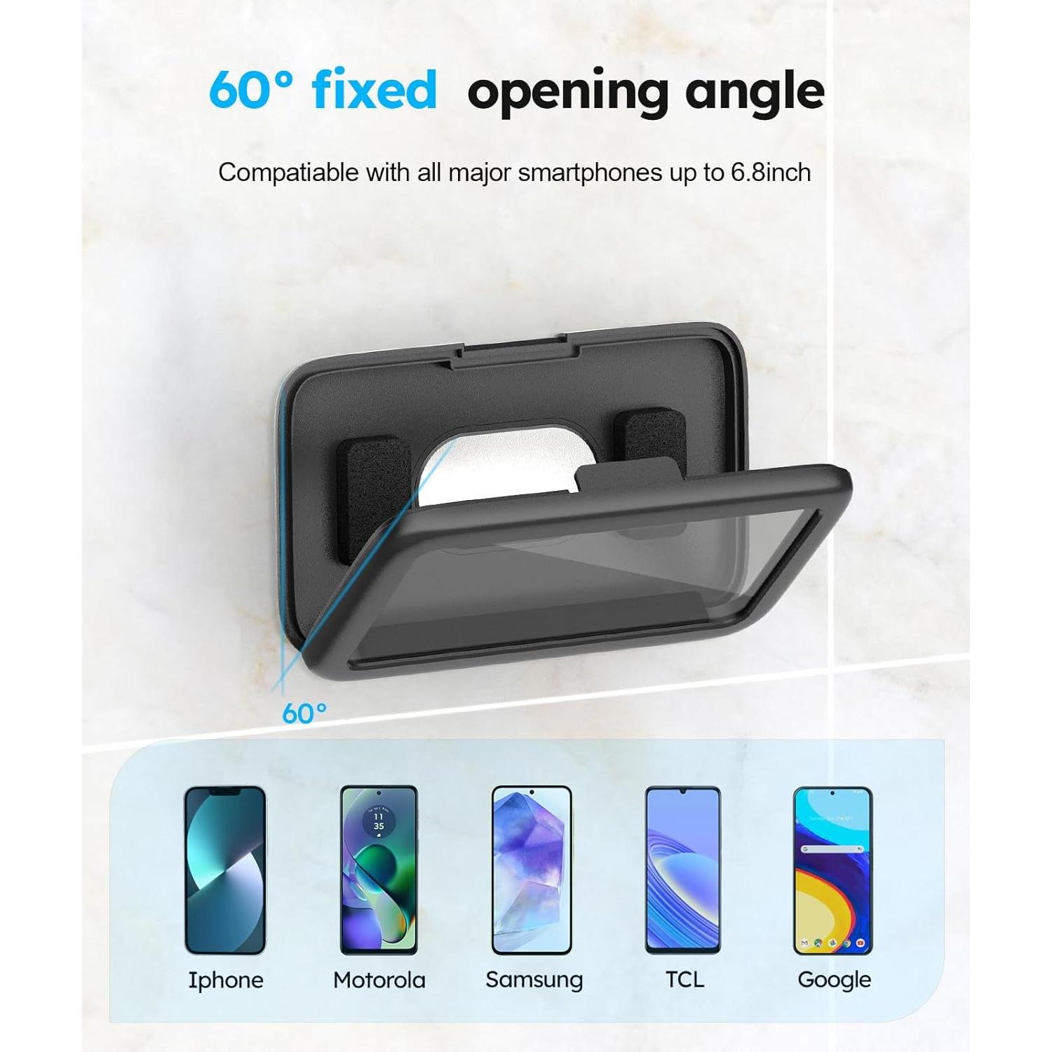 Soporte Impermeable para Teléfono en Ducha SOPORTE - Negro