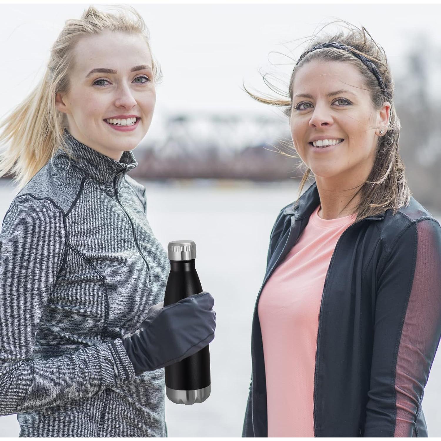 Botella de Agua Aislada VEGOND 500ml Acero Inoxidable Negro