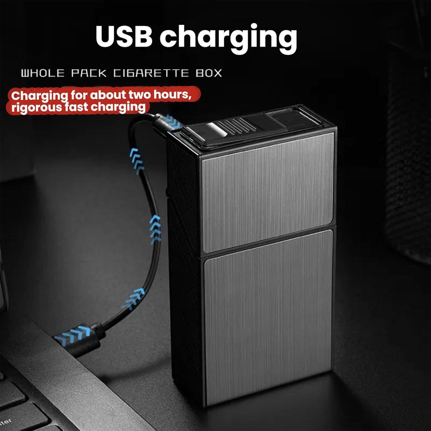 Estuche para Cigarrillos YiokJiar con Encendedor Eléctrico 100mm