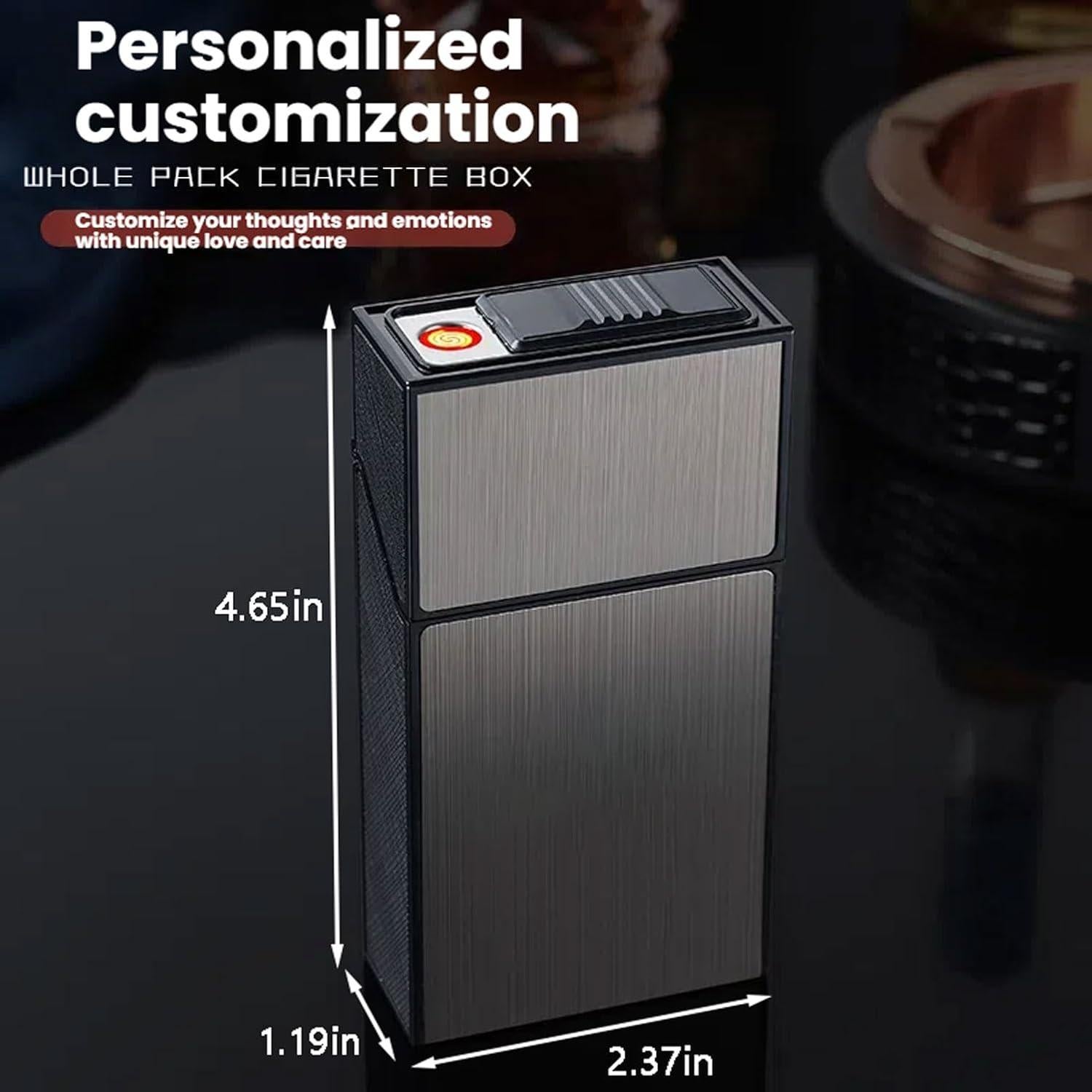 Estuche para Cigarrillos YiokJiar con Encendedor Eléctrico 100mm