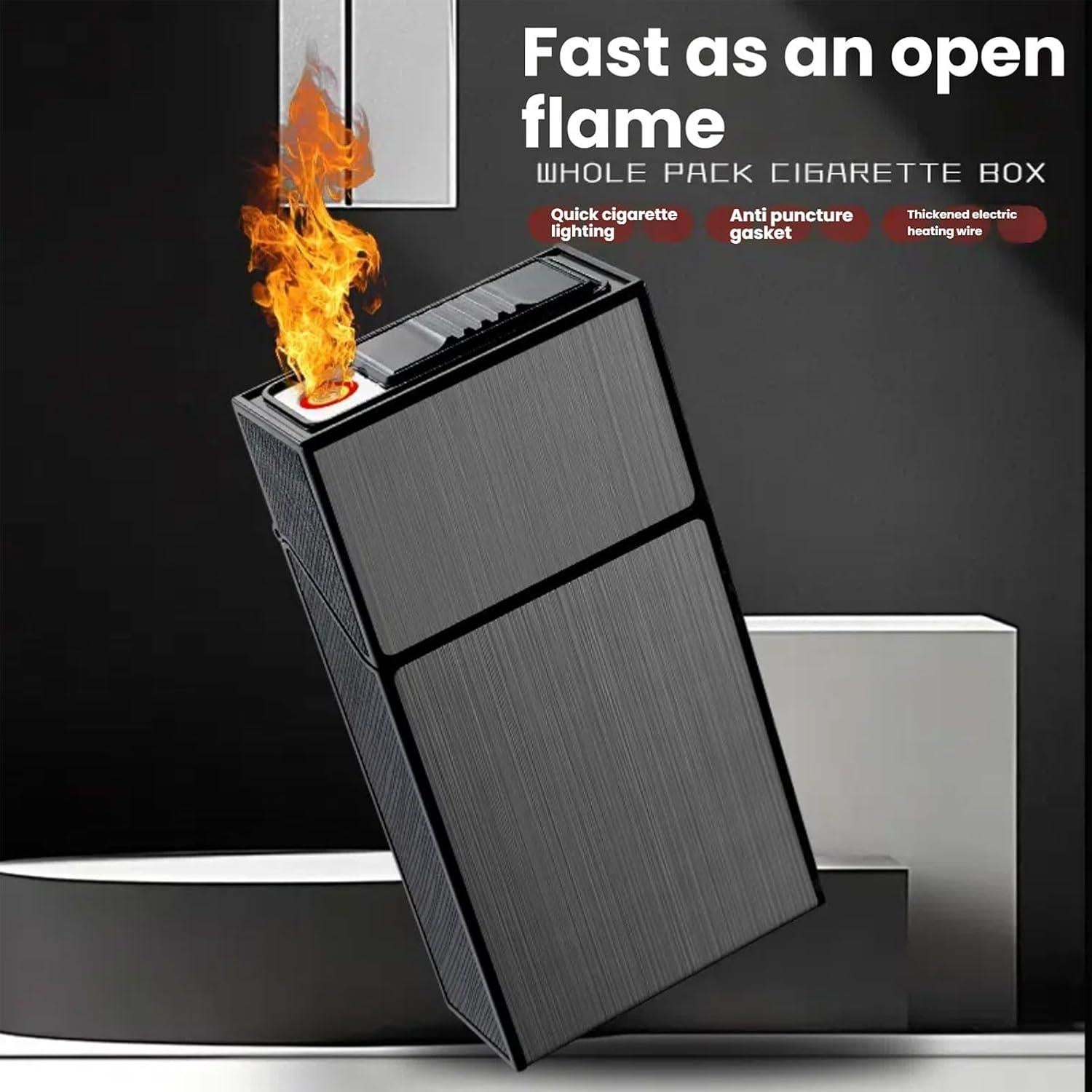 Estuche para Cigarrillos YiokJiar con Encendedor Eléctrico 100mm