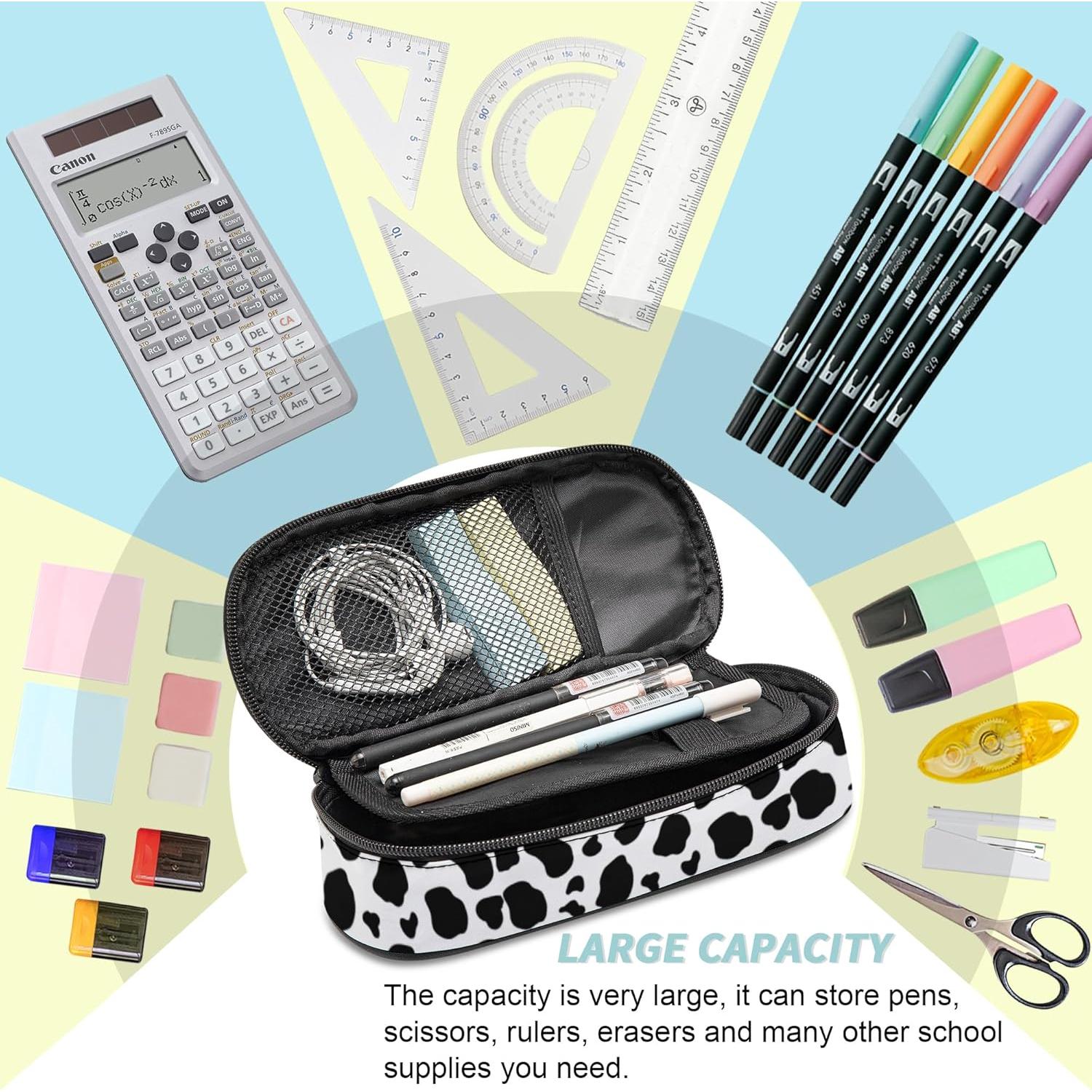 Estuche de Lápices Ansteade Gran Capacidad 22.1x5.8cm Vaca Negra