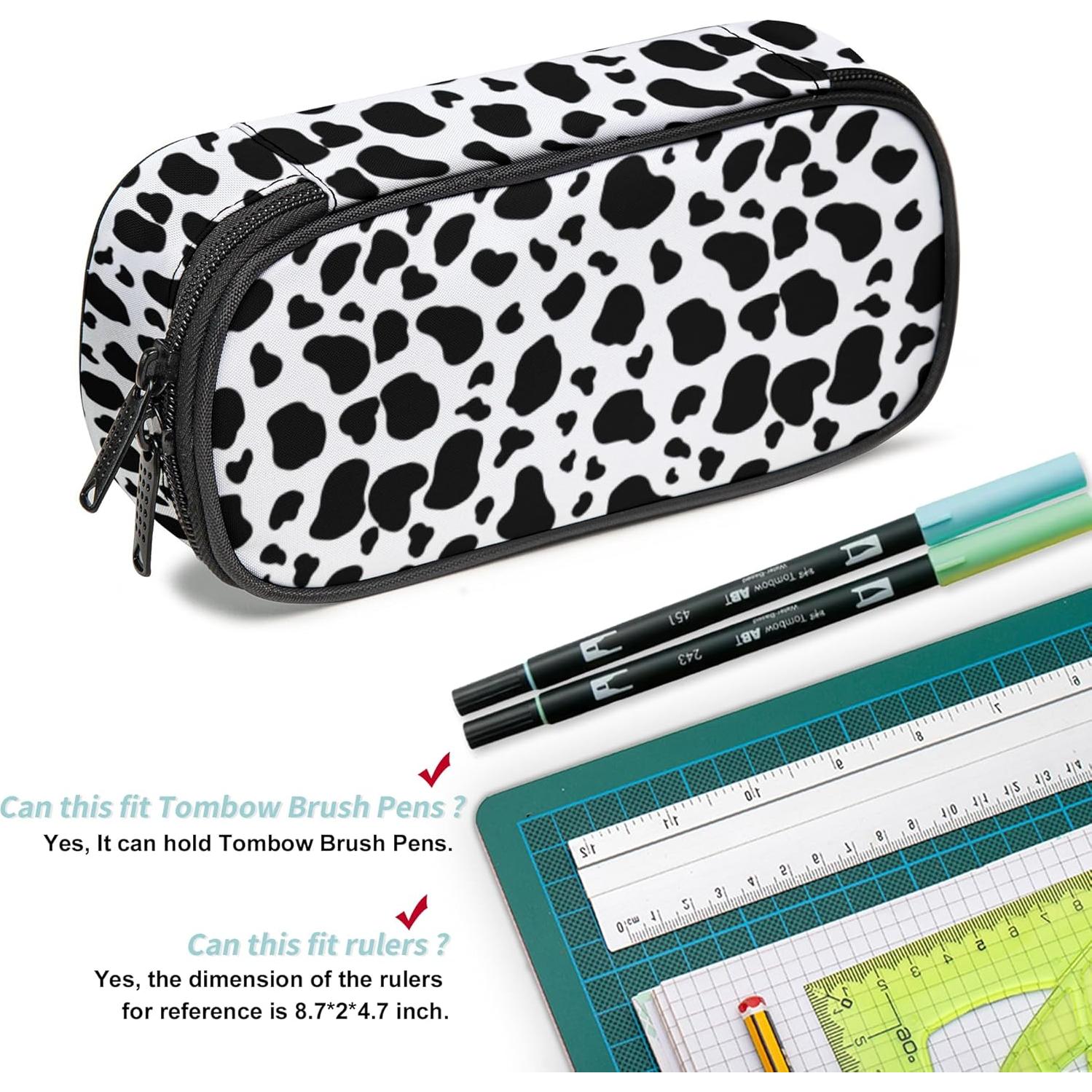 Estuche de Lápices Ansteade Gran Capacidad 22.1x5.8cm Vaca Negra