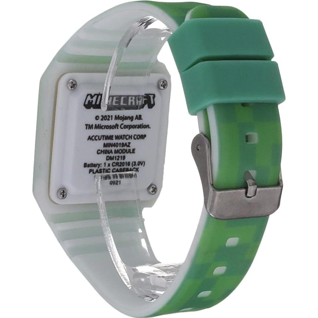 Reloj digital de cuarzo Accutime Kids Minecraft Verde
