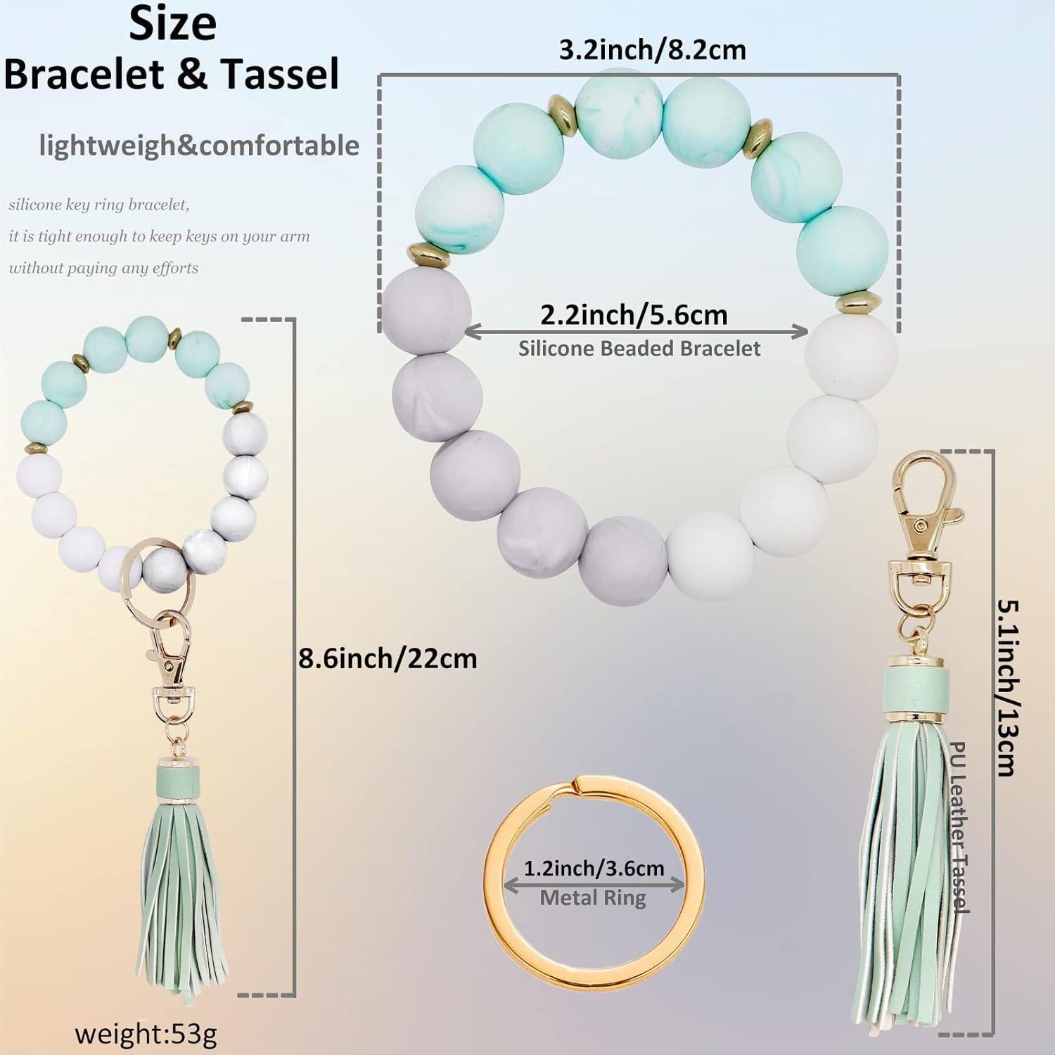 Pulsera de llavero BIHRTC para mujeres, silicona rosa 12 mm