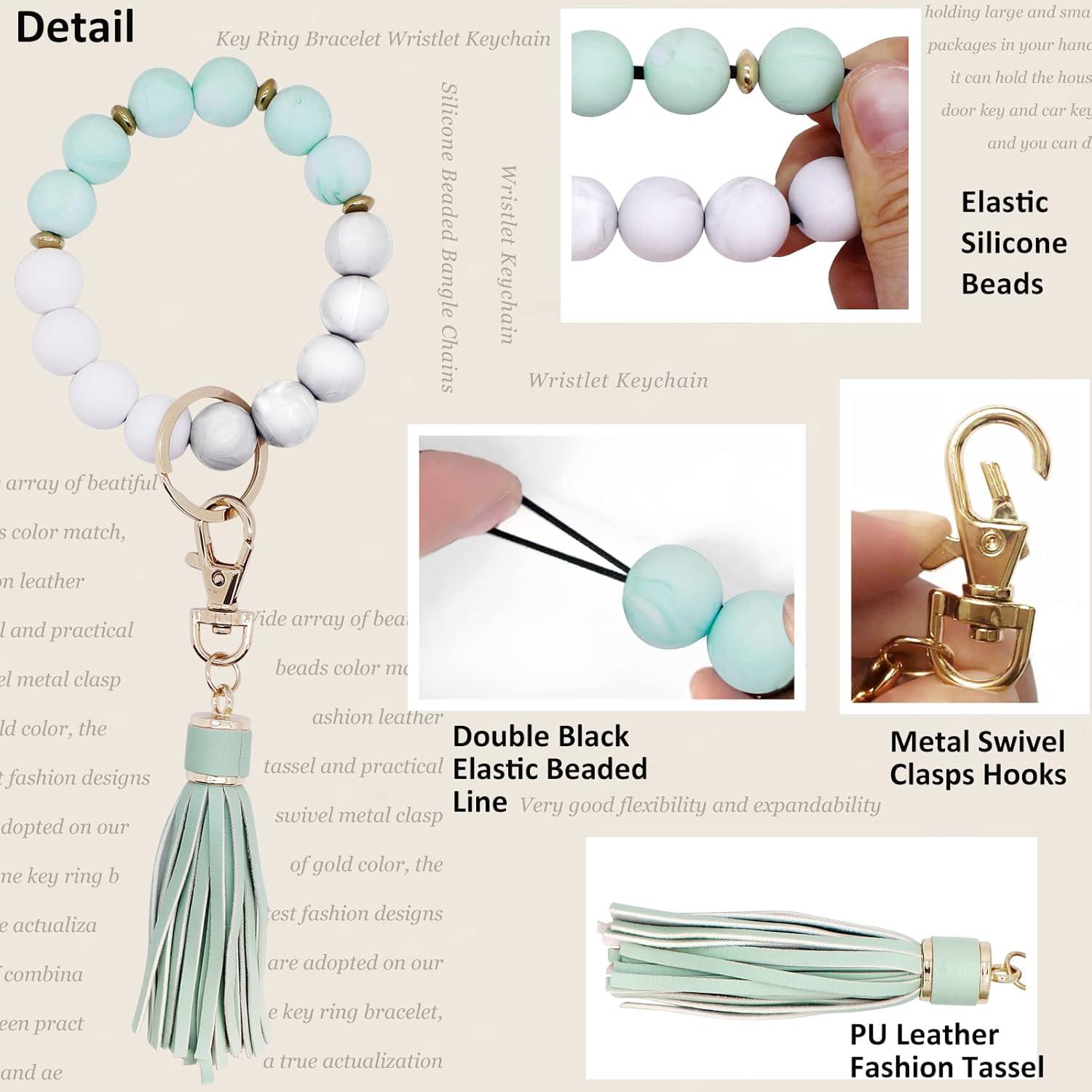 Pulsera de llavero BIHRTC para mujeres, silicona rosa 12 mm