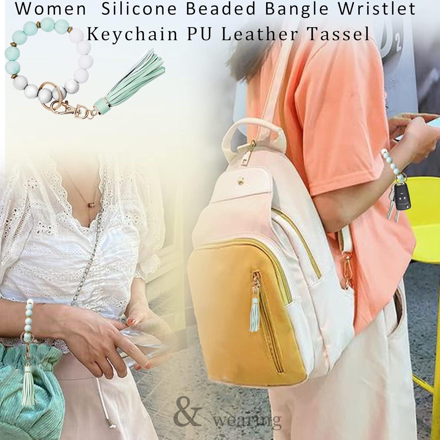 Pulsera de llavero BIHRTC para mujeres, silicona rosa 12 mm