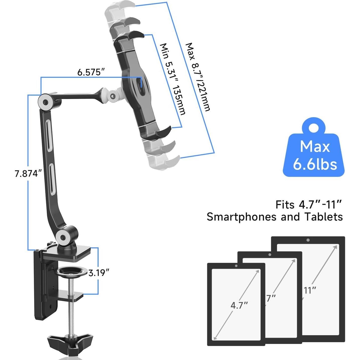 Soporte de Escritorio Ajustable Suptek YF208B para Teléfonos y Tablets 4.7-11"